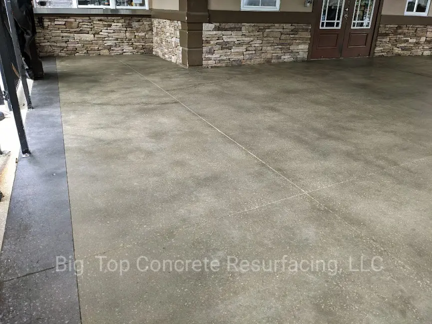 Stained concrete restaurant patio