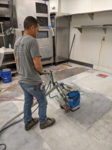 Shotblasting for prep of garage epoxy flooring